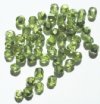 50 6mm Faceted Half Mirror Coated Olivine Beads